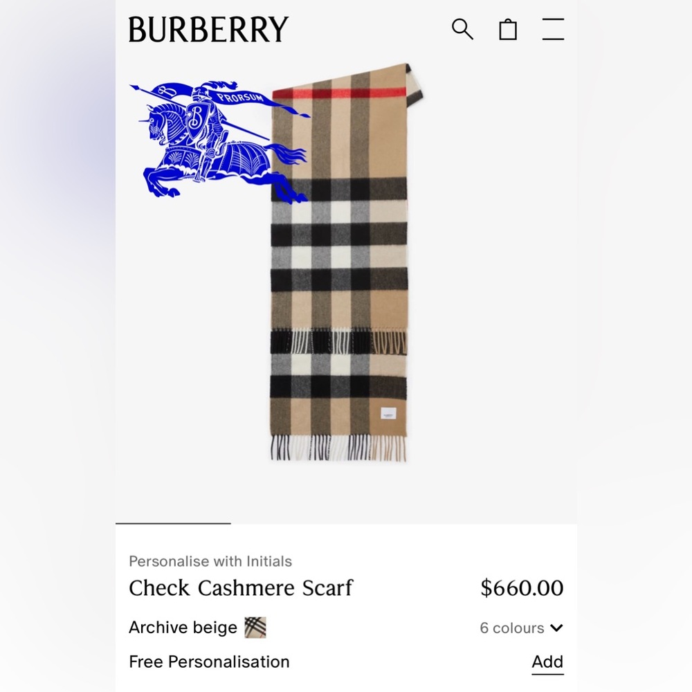 Burberry Cashmere Chack Scarf - Picture 16 of 16